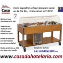 Carro Expositor Refrigerado para Peixe, 4x GN 1/1, Temp. +4º+10º C, Carvalho (transporte incluído) - Refª 101919