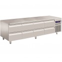 Bancada Refrigerada da Linha 700 com 8 Gavetas GN 1/1 de 100 mm, Temperatura -2º +8º C, 400 Litros (transporte incluído) - Refª 102020