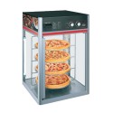 Expositor de Pizzas Aquecido de 4 Grelhas Rotativas com Humidificação, 1410 Watts (transporte incluído) - Refª 101130