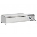 Estrutura Refrigerada Profissional GN 1/4 com Tampa em Aço Inoxidável, 1200 mm, +2º +8º C (transporte incluído) - Refª 102809