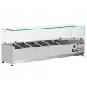 Estrutura Refrigerada Profissional GN 1/4 com Topo em Vidro, 1400 mm, +2º +8º C (transporte incluído) - Refª 102816
