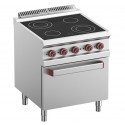Fogão Industrial Elétrico de 4 Zonas em Vitrocerâmica e Forno com Grill, 13700 Watts (transporte incluído) - Refª 100078