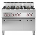 Fogão Industrial a Gás de 6 Queimadores com Forno Profissional e Armário (transporte incluído) - Refª 100005