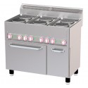 Fogão industrial Elétrico Trifásico com 6 Placas, Forno de Conveção GN 1/1 e Armário, Potência de 15130 Watts (transporte incluído) - Refª 102778