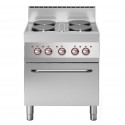 Fogão Industrial Elétrico de 4 Placas e Forno de Convecção de 5 Níveis GN 1/1, Potência 14360 Watts (transporte incluído) - Refª 100014