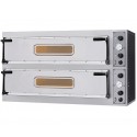 Forno de Pizzas Elétrico Industrial Trifásico de Duas Câmaras com Portas de Vidro, 6x Pizza Ø 350 mm, 10000 Watts (transporte incluído) - Refª 102858