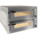 Forno de Pizzas Elétrico Industrial Trifásico de 2 Câmaras com Portas de Vidro para 6+6 pizza Ø 350 mm, 15100 Watts (transporte incluído) - Refª 102863