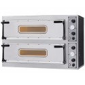 Forno de Pizzas Elétrico Industrial Trifásico de Duas Câmaras com Portas de Vidro, 4x Pizza Ø 350 mm, 10000 Watts (transporte incluído) - Refª 102857