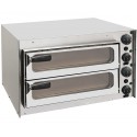Forno de Pizzas Elétrico Profissional de 2 Câmaras Ø 350 mm com Portas de Vidro (transporte incluído) - Refª 102843