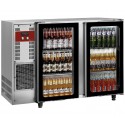 Frigorífico para Garrafas e Latas, Bancada Refrigerada Industrial em Aço Inoxidável com 2 Portas de Vidro, 375 Litros, +1º +8º C (transporte incluído) - Refª 102293