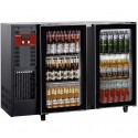 Frigorífico para Garrafas e Latas, Bancada Industrial Refrigerada Ventilada com 2 Portas de Vidro, 375 Litros, +1º +8º C (transporte incluído) - Refª 102287
