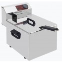 Fritadeira Industrial Elétrica de Bancada Monofásica para 7 Litros com Cesto e Tampa, 0° +180°C, 3200 Watts (transporte incluído) - Refª 102386