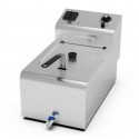 Fritadeira Industrial Elétrica de Bancada Monofásica POTENTE de 8 Litros com Cabeça Removível, Cesto, Tampa e Torneira, +195°C, 5500 Watts (transporte incluído) - Refª 102700