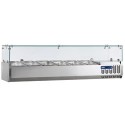 Estrutura Refrigerada Tropicalizada para 10x GN 1/4 até 150 mm de Profundidade com Protecção em Vidro Temperado +2º +10º C (transporte incluído) - Refª 100935