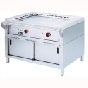 Fogão Elétrico Industrial Asiático de Placa Profissional Teppanyaki com 2 Zonas Sobre Armário, Chapa com Superfície Aquecida de 910x525 mm (LxP), Potência de 11700 Watts, +50° até +250° C (transporte incluído) - Refª 100405