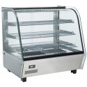 Vitrina Panorâmica Aquecida Ventilada com 3 Prateleiras Removíveis e Sistema de Humidificação para Pastelaria, Temperatura 30º +90º C, 1100 Watts (transporte incluído) - Refª 102802