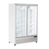 Armário de Congelação Profissional de 2 Portas, Congelador Ventilado de 1900 Litros com Portas de Vidro Triplo, -18º -15º C (transporte incluído) - Refª 102976