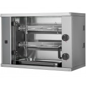 Assador de Frangos Industrial a Gás com 2 Espetos Independentes, Grelhador com Capacidade para 6 Frangos, 6860 kcal/h, Potência 8000 Watts (transporte incluído) - Refª 102304