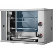 Assador de Frangos Industrial Elétrico Trifásico em Vitrocerâmica com 2 Espetos Independentes com Capacidade Total para 6 Frangos, 4400 Watts (transporte incluído) - Refª 102302