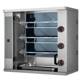 Assador de Frangos Industrial Elétrico Trifásico em Vitrocerâmica com 3 Espetos Independentes com Capacidade Total para 9 Frangos, 6600 Watts (transporte incluído) - Refª 102303
