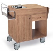 Carro Flamejante com Queimador Profissional Flambé, Trolley versão Carvalho (transporte incluído) - Refª 102915