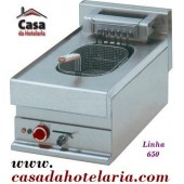 Fritadeira Eléctrica Industrial Trifásica de 1 Cuba de 10 Litros da Linha 650, +100º +180º C, 7500 Watts (transporte incluído) - Refª 100019