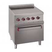 Fogão Industrial Elétrico de 4 Zonas Independentes em Vidrocerâmica e Forno Eléctrico GN 2/1 com Grill da Linha 700, +50º a +290º C, 13700 Watts (transporte incluído) - Refª 100078