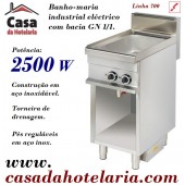 Banho Maria Industrial Elétrico Monofásico da Linha 700 com Bacia GN 1/1 sobre Armário, 2500 Watts (transporte incluído) - Refª 100089