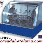 Grelhador Eléctrico Rotativo para 16 a 20 Frangos com Painel de Vidro Curvo, Forno com Potência de 5400 Watts, + 300º C (transporte incluído) - Refª 100333