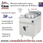 Marmita Industrial de Aquecimento Indireto a Vapor, Caldeira de 85 Litros da Linha 700 (transporte incluído) - Refª 100348