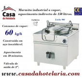 Marmita Industrial de Aquecimento Indireto a Vapor com Caldeira de 150 Litros da Linha 900 (transporte incluído) - Refª 100941