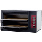 Forno de Pizzas Industrial Eléctrico Trifásico de 2 Câmaras de 620x500x120 mm (LxPxA) cada, 7500 Watts, +50º +400º C  (transporte incluído) - Refª 100943