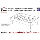 Recipiente em Inox para Caldeira a Vapor de 100 Litros, 495x650x120 mm (transporte incluído) - Refª 101099