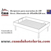 Recipiente em Inox para Caldeira a Vapor de 150 Litros, 495x650x120 mm (transporte incluído) - Refª 101100