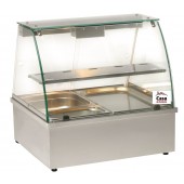 Vitrina Panoramica Aquecida Monofásica Banho Maria para 2x GN 1/1 com Profundidade até 150 mm, 0º +90º C, 3500 Watts (transporte incluído) - Refª 101186