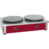 Máquina de Fazer Crepes Industrial a Gás de 2x Ø 400 mm - Crepeira com 5500 kcal/h (transporte incluído) - Refª101290