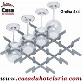 Grelha Divisória 4x4 para 16 Copos de Ø 110 mm (versão para cesto 500x500) - Refª 101396