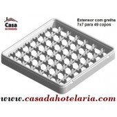 Extensor com Grelha 7x7 para 49 Copos Ø 62 mm - Refª 101412