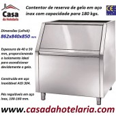 Contentor para Reserva de Gelo em Inox, Capacidade para 180 kg, Dimensões de 862x840x850 mm (LxPxA), com transporte incluído - Refª 101442