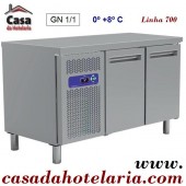 Bancada Refrigerada Ventilada de 2 Portas GN 1/1 da Linha 700, 260 Litros, Refrigeração de 0º +8º C (transporte incluído) - Refª 101451