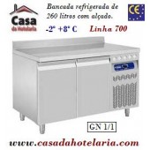 Bancada Refrigerada de 260 Litros com Alçado de 2 Portas GN 1/1 da Linha 700 (transporte incluído) - Refª 101548