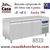 Bancada Refrigerada de 405 Litros com 3 Portas GN 1/1 da Linha 700 (transporte incluído) - Refª 101549