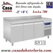 Bancada Refrigerada de 405 Litros com Alçado de 3 Portas GN 1/1 da Linha 700 (transporte incluído) - Refª 101550