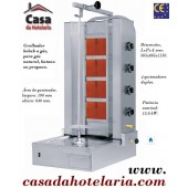 Grelhador Industrial Kebab a Gás com 4 Queimadores Duplos para 80 kg, Máquina Profissional com Potência Nominal de 13600 Watts (transporte incluído) - Refª 101559