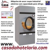 Máquina de Secar Roupa Industrial Eléctrica para 18 kg com Rotação Alternada do Tambor e Painel Digital Multilinguas, 24400 Watts (transporte incluído) - Refª 101573