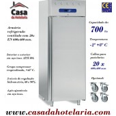 Armário Refrigerado Industrial para Pastelaria em Aço Inoxidável para 20x 600x400 mm, 2 níveis Higrométricos, 700 Litros, -2º +8º C (transporte incluído) - Refª 101605