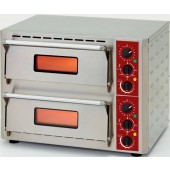 Forno de Pizzas Eléctrico Monofásico com 2 Câmaras Ø 430 mm, Potência de 6000 Watts, 0° +350°C (transporte incluído) - Refª 101720