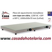 Placa de Aquecimento Monofásica com Topo em Vidro, 1000x500x70 mm LxPxA, 1200 Watt, +30º +90º C (transporte incluído) - Refª 101866