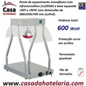 Ponte de Aquecimento de Comida com Infravermelhos 1x 250W com Base Aquecida, 600 W (transporte incluído) - Refª 101869