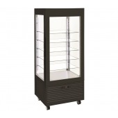 Vitrina Refrigerada Ventilada de Cor Preta com 4 Lados de Exposição e 5 Prateleiras, 480 Litros, +2º +10º C (transporte incluído) - Refª 101940